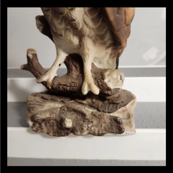 VTG Ceramic Bar Owl Sitting On A Branch Figure 8” Library Office Wisdom Nature - Picture 4 of 8